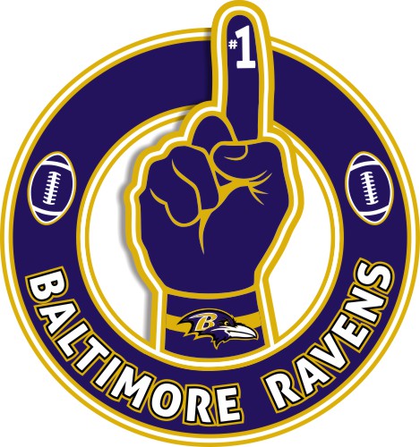 Number One Hand Baltimore Ravens logo iron on paper